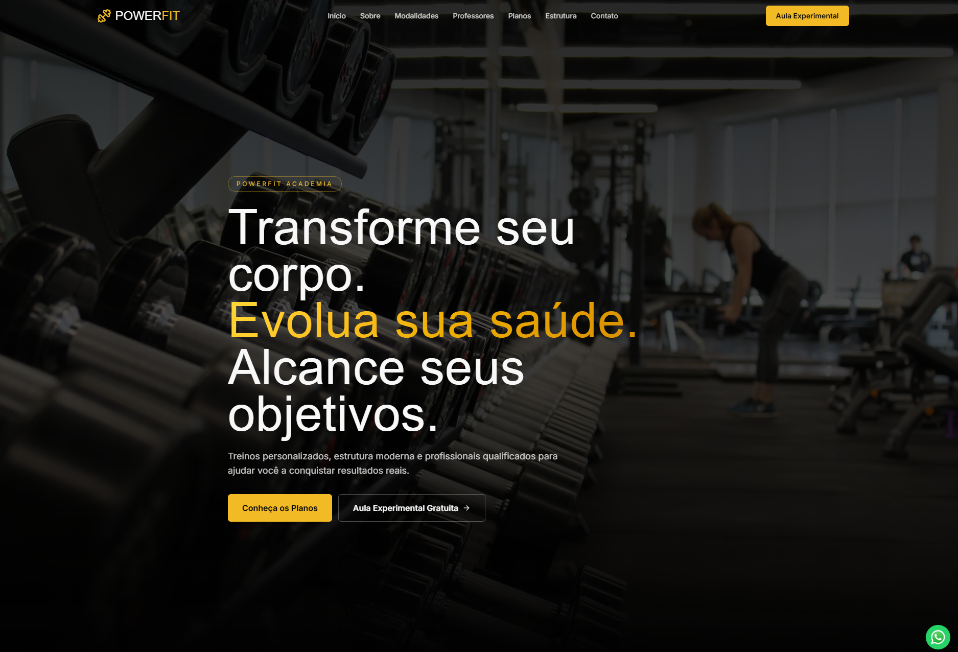 Preview do projeto PowerFit Academy